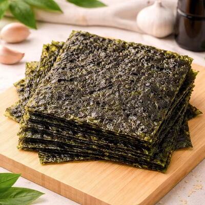 Πιστοποιημένα από το BRC Σνακ Φύκια Ψημένα Χαμηλών Λιπαρών Χωρίς Γλουτένη με Γεύση Θαλασσινού Αλατιού για Λιανική και τη Βιομηχανία Τροφίμων