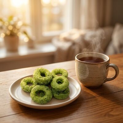 Κρίσιμα δαχτυλίδια Matcha - Αναζωογονητική συγχώνευση Matcha & Grain, ελαφρύ κρίσιμο δαχτυλίδι σε σχήμα σνακ, χωρίς ενοχές ευπροσάρμοστο για όλες τις περιπτώσεις