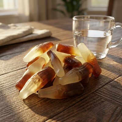 Αληθινή Κόλα Σόδα γεύση Gummy Candy με διασκεδαστικό σχήμα μπουκάλι Κόλα και τέλεια μαστούρα υφή Σόγια Σνακς