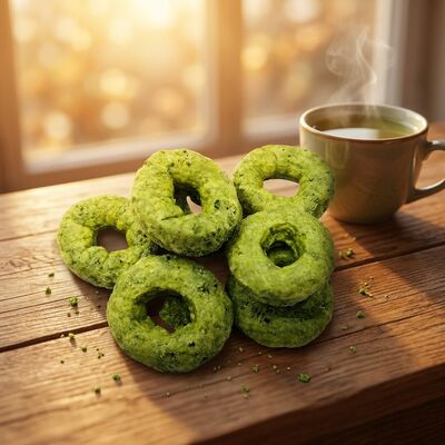Κρίσιμα δαχτυλίδια Matcha - Αναζωογονητική συγχώνευση Matcha & Grain, ελαφρύ κρίσιμο δαχτυλίδι σε σχήμα σνακ, χωρίς ενοχές ευπροσάρμοστο για όλες τις περιπτώσεις