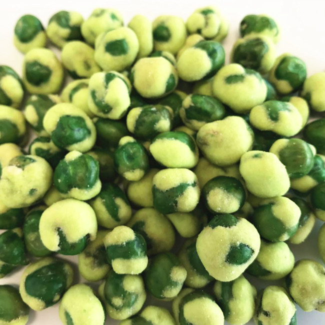 Η δημοφιλής χονδρική κίτρινη Wasabi γεύση Vegan που τηγανίστηκε έντυσε τα τρόφιμα πρόχειρων φαγητών πράσινων μπιζελιών
