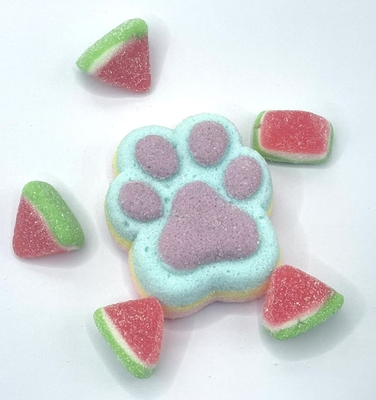 Sweetie Paws & Tiny Melon Giggles – Αξιολάτρευτο Μίγμα Καραμέλας με Αποτύπωμα Πέλματος Γάτας & Μίνι Καρπούζι